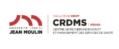 logo de l'université Lyon 3 et du CRDMS (centre de recherche en droit et de management des services de santé)